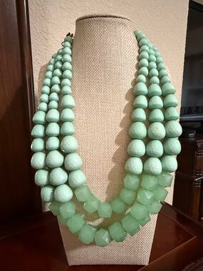 Mint Green Multi-Strand Beaded Necklace - Women Jewelry